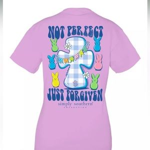 Simply Southern purple Easter short sleeve shirt. NWT